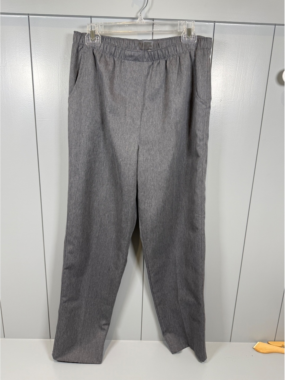 Alia Women's Gray Elastic Waist Pull On Pants Size 10 Easy Care Comfort Workwear